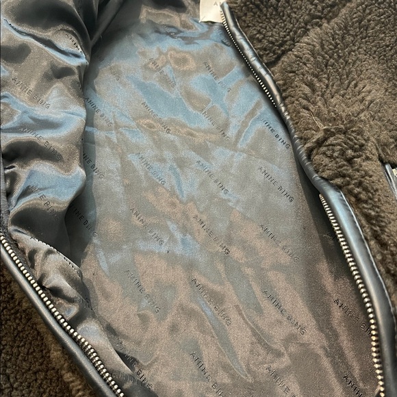 Anine Bing Ryder Full Zip Sherpa Teddy Brown Oversized Jacket Sz XS - Picture 11 of 14